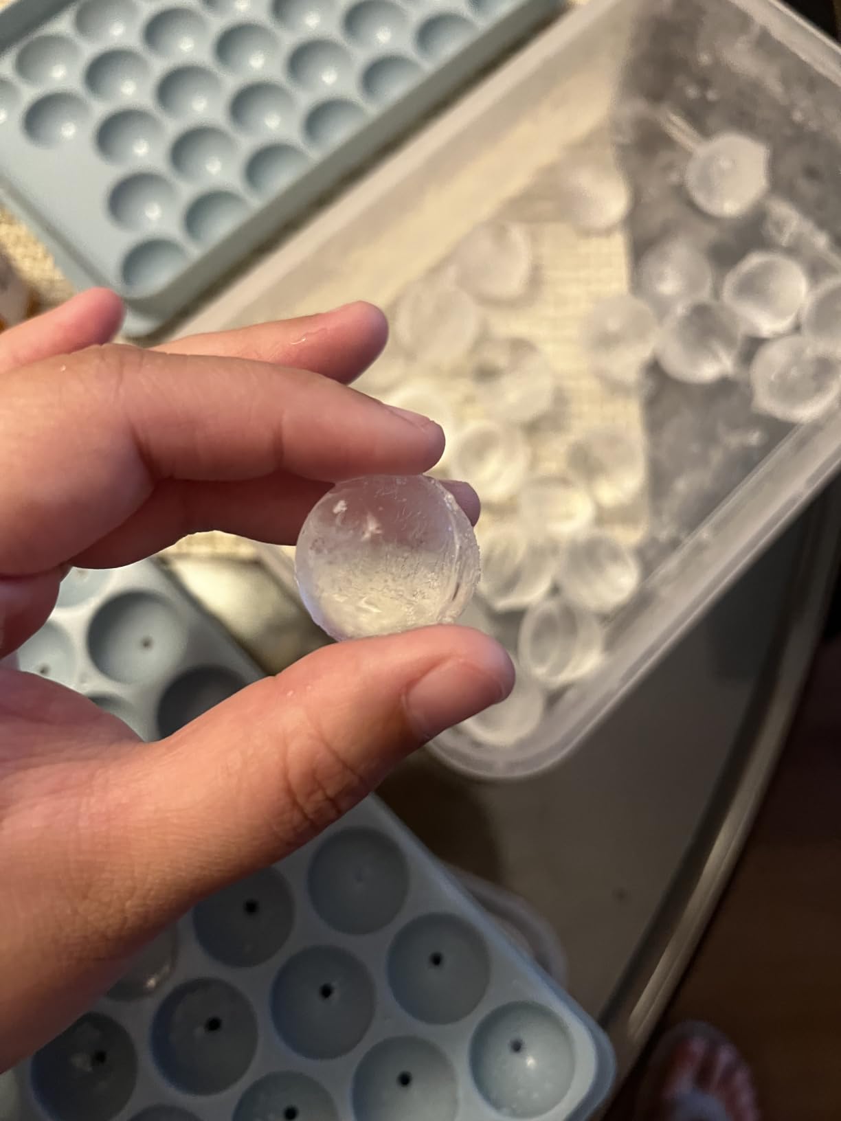 Ice Cube Tray with Lid and Bin - Round Ice Cube Trays for Freezer, BPA-Free Food-Grade Ice Mold, Stackable Ice Ball Maker, Iced Bucket Kits, Circle Ice Tray for Cocktails, Whiskey, Coffee, and Drinks customer photo 1