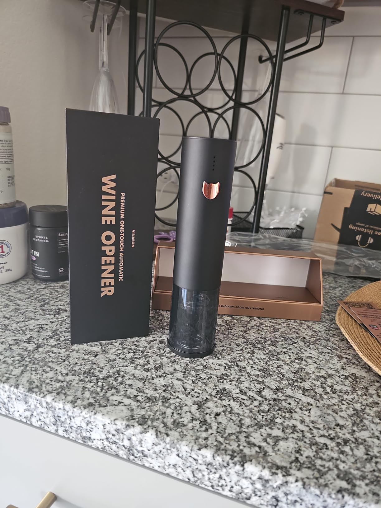 Electric Wine Opener - Updated 2026 One-Touch Automatic Wine Bottle Opener Corkscrew - Rechargeable (Up to 100 Bottles/Charge) with Foil Cutter Stand, LED Indicator customer photo 1