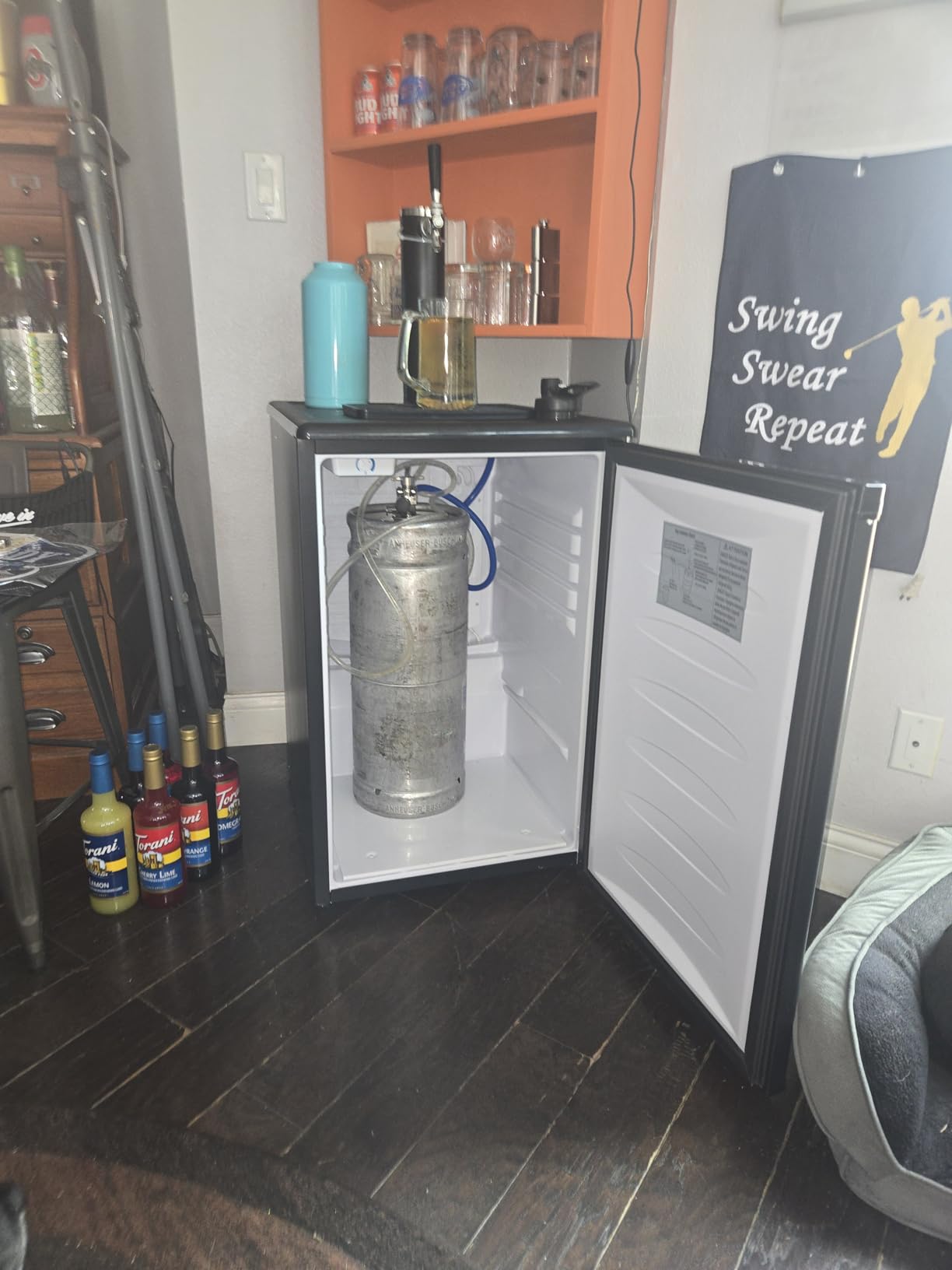 VEVOR Beer Kegerator, Single Tap Commercial Draft Beer Dispenser for D system, Full Size Keg Refrigerator with 5lbs CO2 Tank, Hold 2 Sixth / 2 Ball lock keg, Black customer photo 2