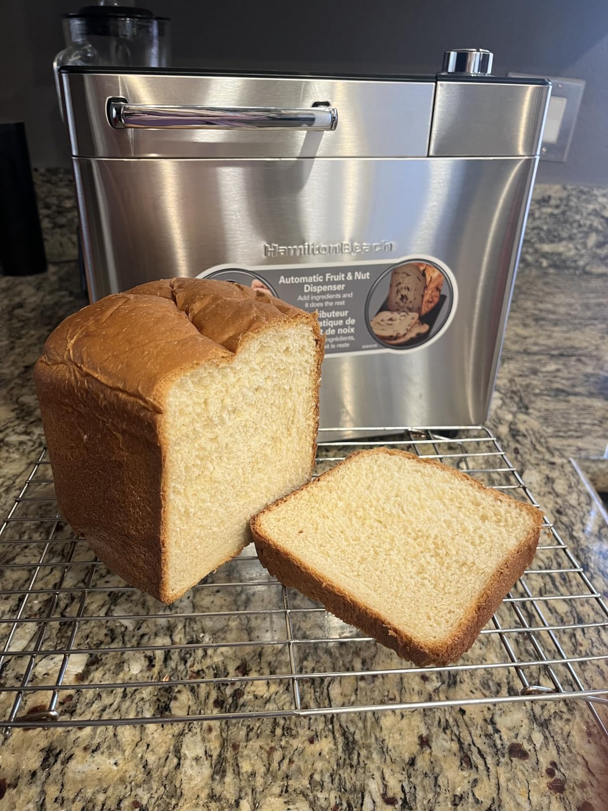 Hamilton Beach Premium Dough & Bread Maker Machine With Delay Start | Auto Fruit & Nut Dispenser | 2 lbs Loaf Capacity | 21 Programmable Settings Including Gluten Free & Keto | Stainless Steel customer photo 2