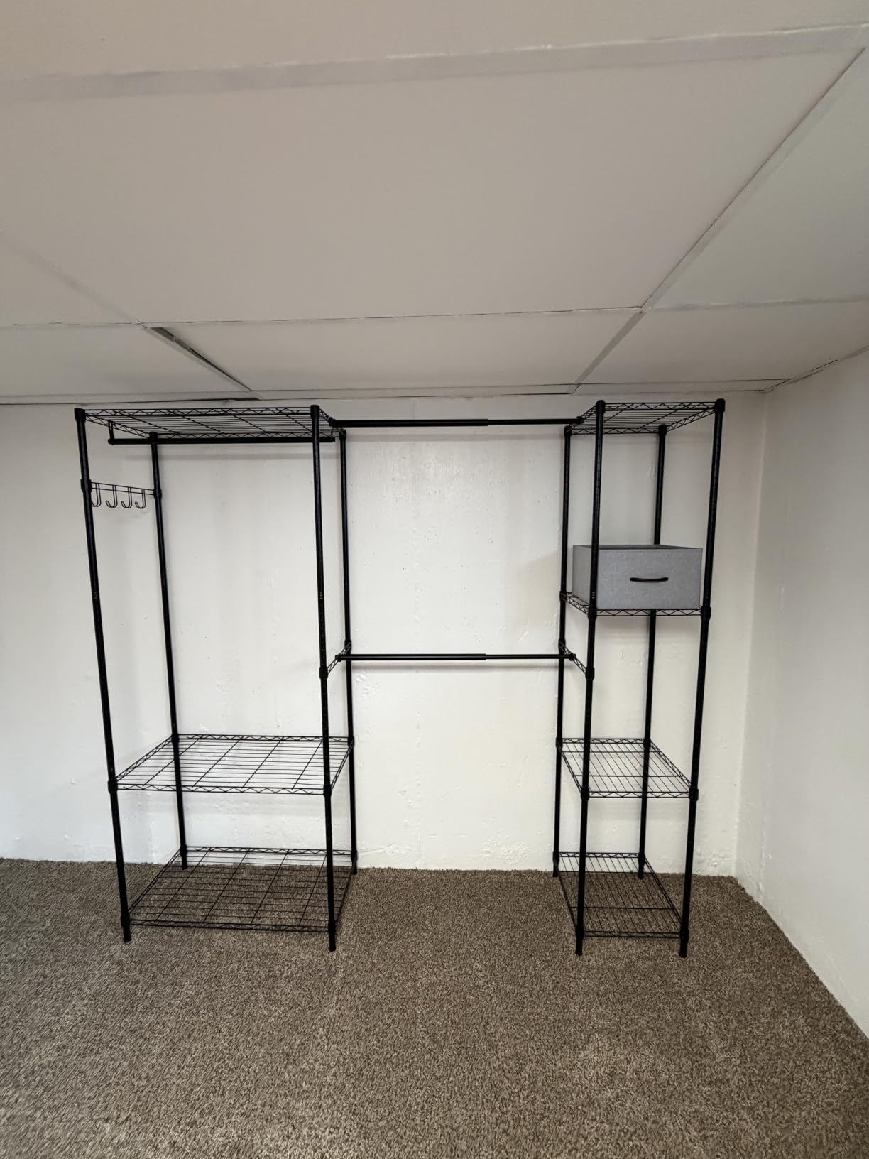 Golpart Heavy Duty Clothes Rack Metal Wardrobe with Adjustable Wire Shelves customer photo 2