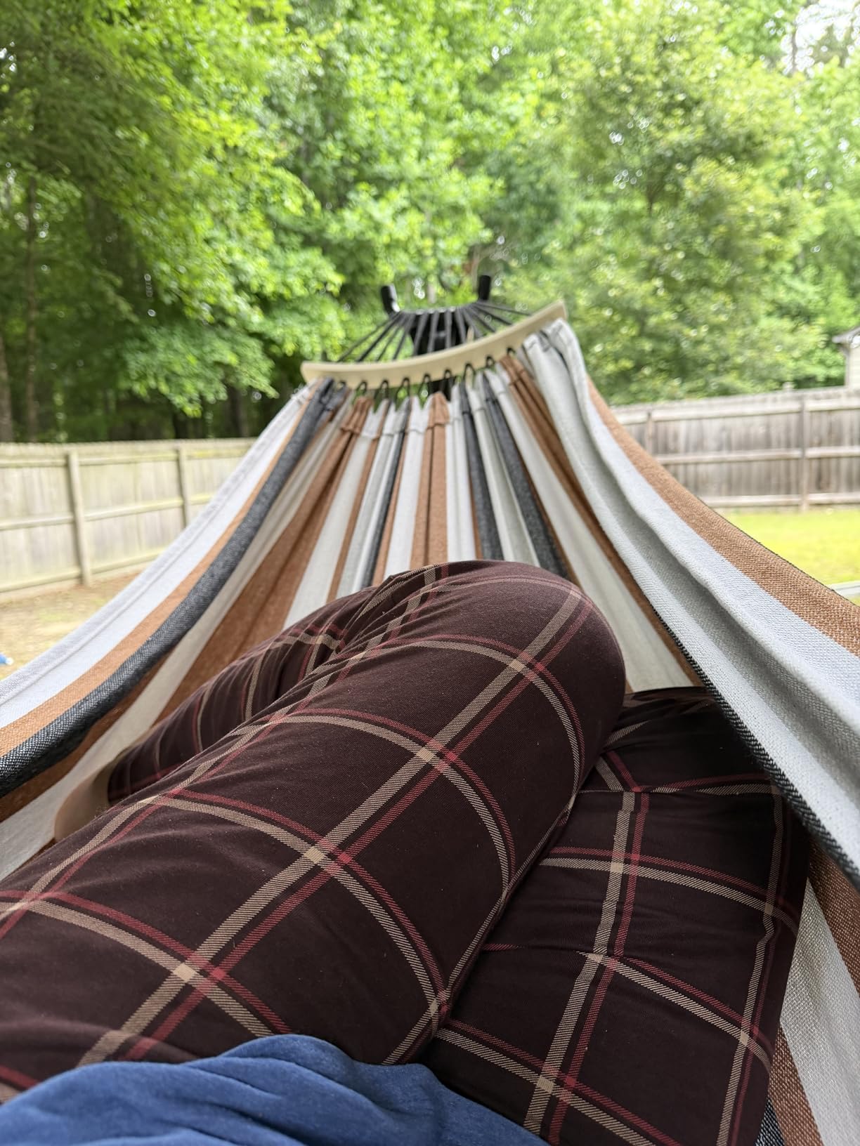 SZHLUX Hammock with Stand for Outside, Hamaca Con Base | 450lb Capacity Steel Stand, Premium Carry Bag Included and Two Anti Roll Balance Beam customer photo 1