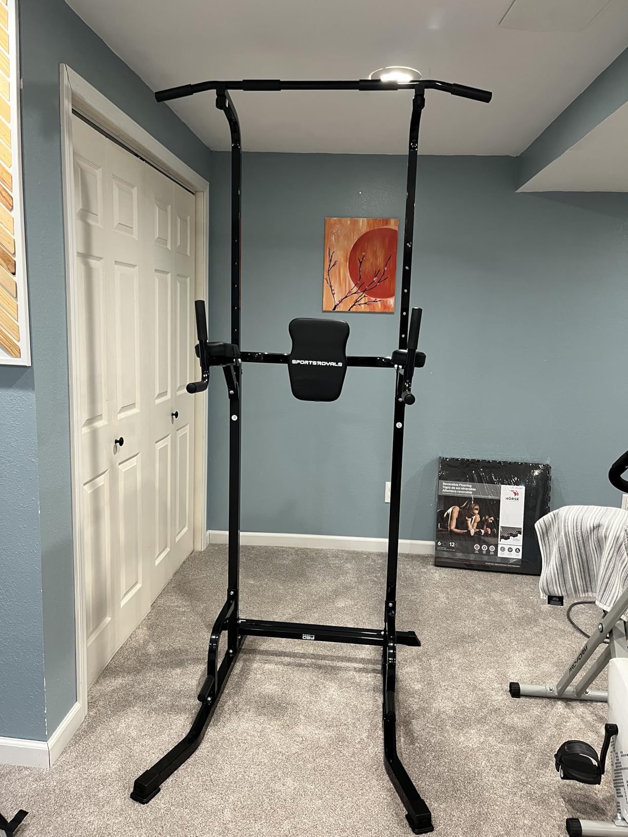 SPORTSROYALS Free Standing Pull Up Bar, Power Tower for Home Gym Training | Sturdy Free Standing Workout Station for Pull-Ups, Dips, Leg Raises and Full-Body Home Gym Strength Training customer photo 1