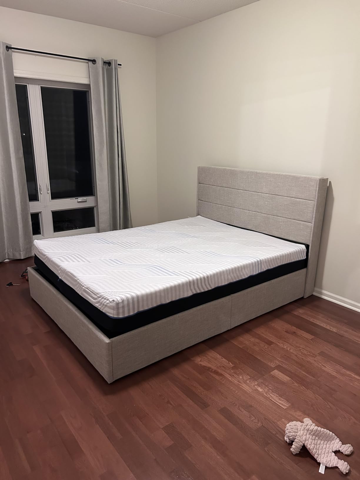 Allewie Queen Size Lift Up Hydraulic Storage Bed Frame Light Beige | Modern Wingback Headboard, Hydraulic Support Storage, No Box Spring Needed customer photo 1