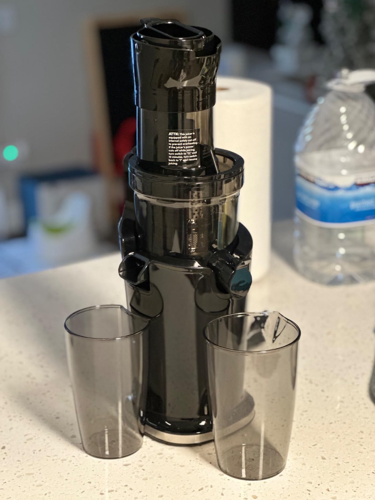 Elite Gourmet EJX017 Masticating Slow Juicer, 3-Inch Chute, 27 oz, Black | High-yield cold press extraction preserves nutrients & vitamins from whole fruit - easy-to-clean juice cup customer photo 1