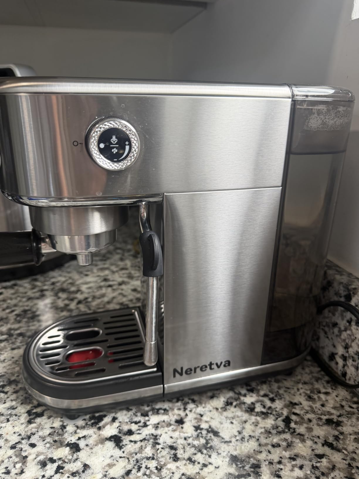 Neretva Espresso Machine 20 Bar, Super Compact Espresso Maker Stainless Steel Professional Coffee Machine with Power Steam & LED Display for Home Barista Latte and Cappuccino Maker - Silver customer photo 1