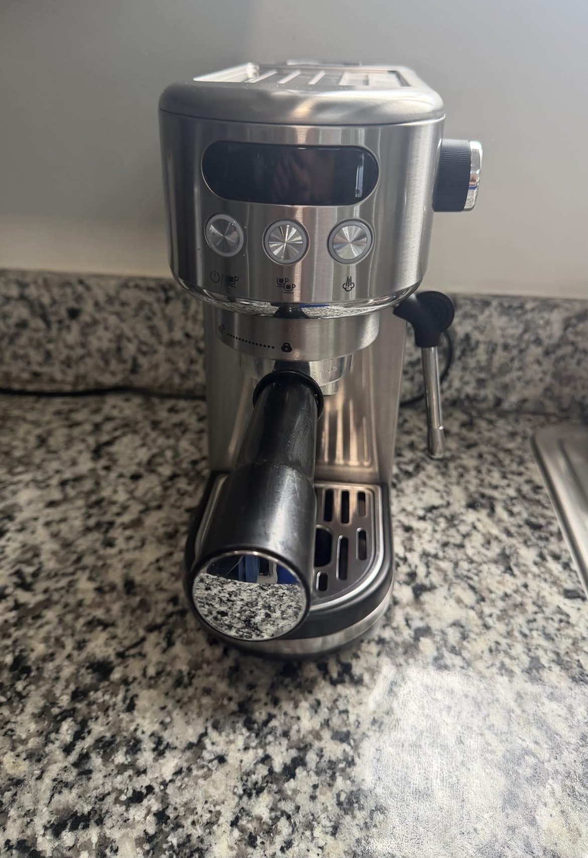 Neretva Espresso Machine 20 Bar, Super Compact Espresso Maker Stainless Steel Professional Coffee Machine with Power Steam & LED Display for Home Barista Latte and Cappuccino Maker - Silver customer photo 2
