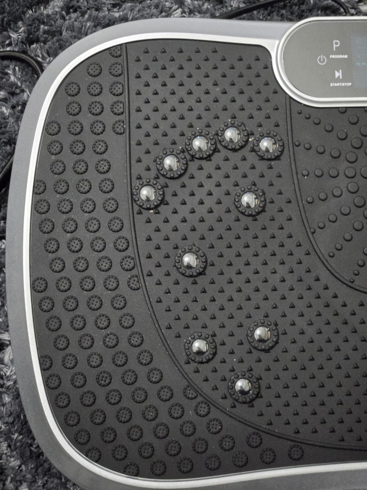 AXV Vibration Plate Exercise Machine Fitness Platform Body Vibrating Board | Curved Design 200W Powerful Oscillating 120 Level Shake Plate for Lymphatic Drainage Recovery Whole Body Toning With Handles customer photo 1