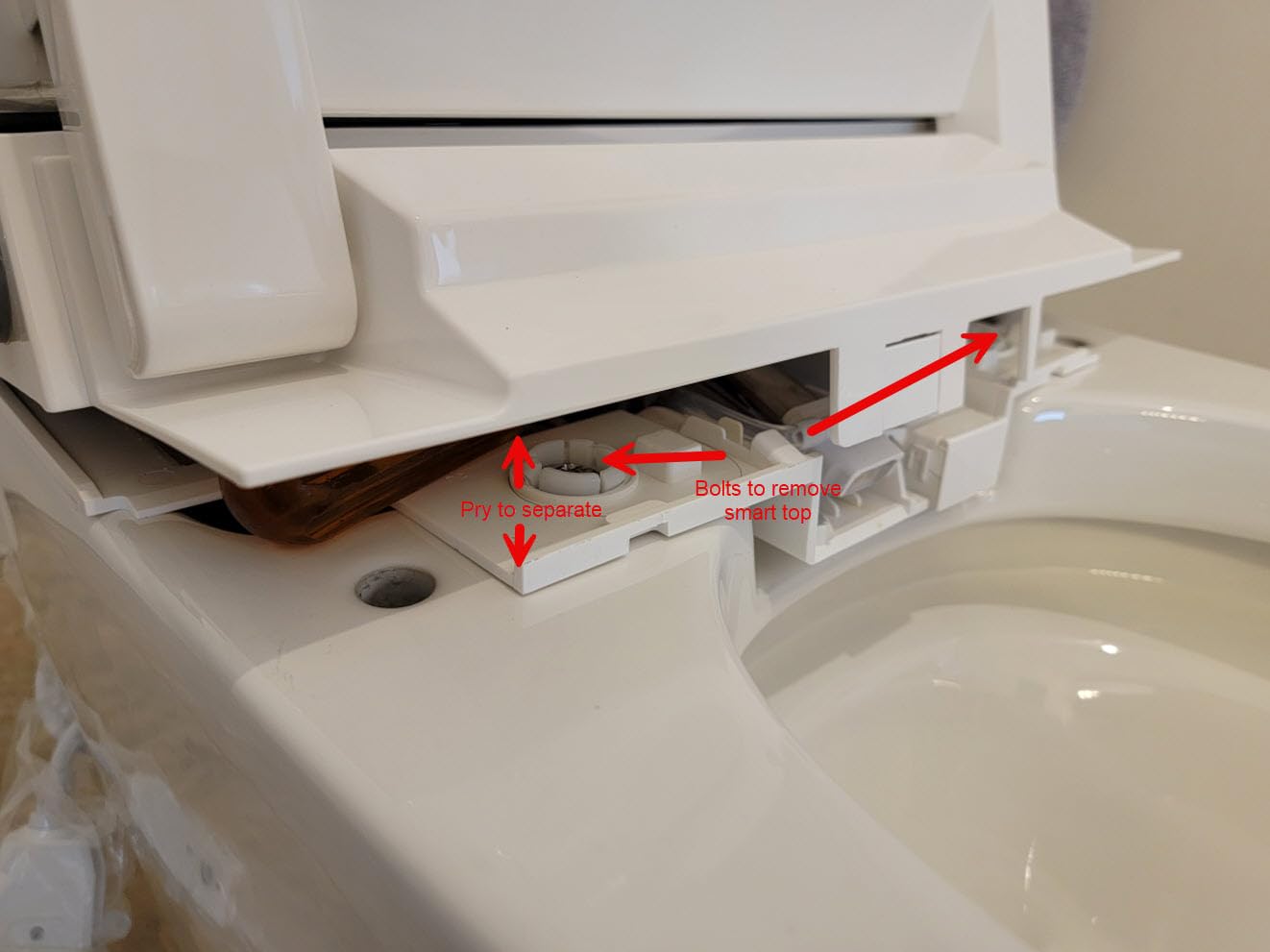 LOUPUSUO Smart Toilet with Bidet Built In with Warm Water Sprayer and Dryer | Foot Sensor Operation, Heated Seat toilet with LED Display for Bathroom, Auto Dual Flush customer photo 1