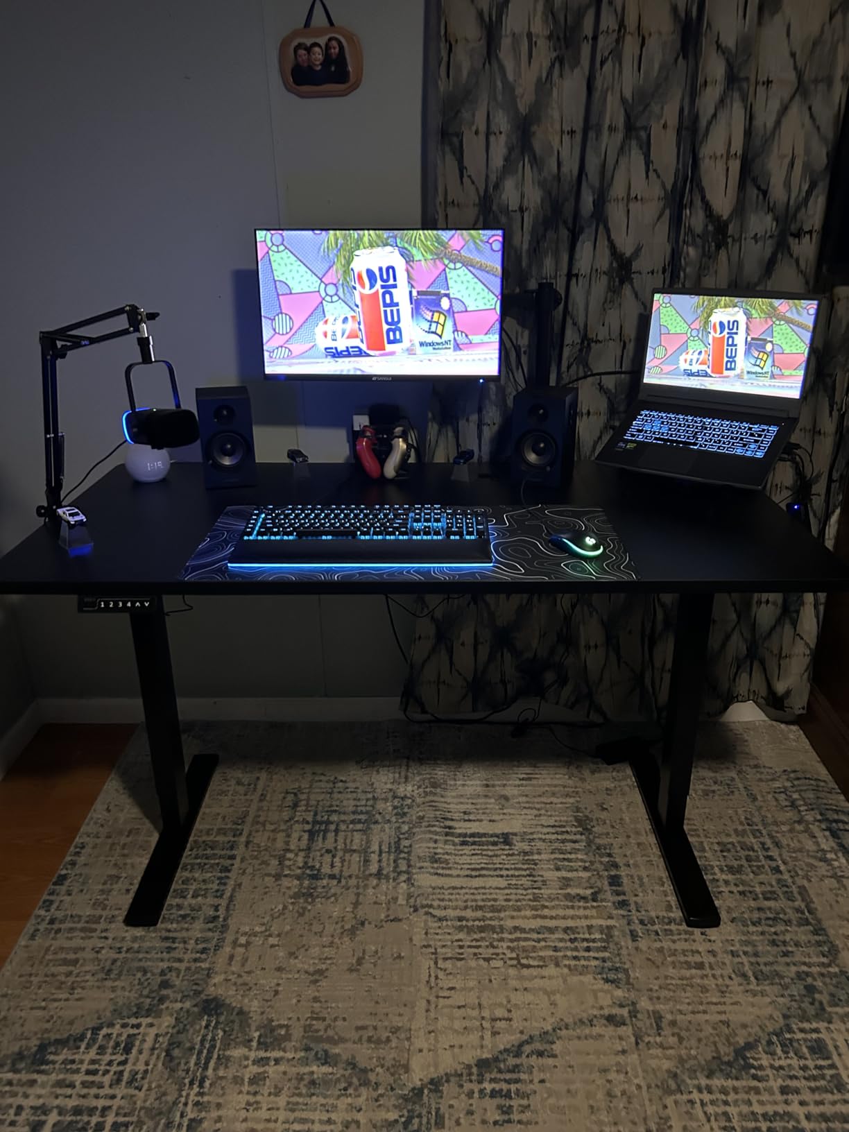 VIVO Black 60 x 30 in Standing Desk, DESK-KIT-1B6B-30 | Electric, Holds 220 lbs, Sit Stand, Height Adjustable, Extra Deep Table Top, Memory Presets, 1B Series, Black Frame customer photo 1