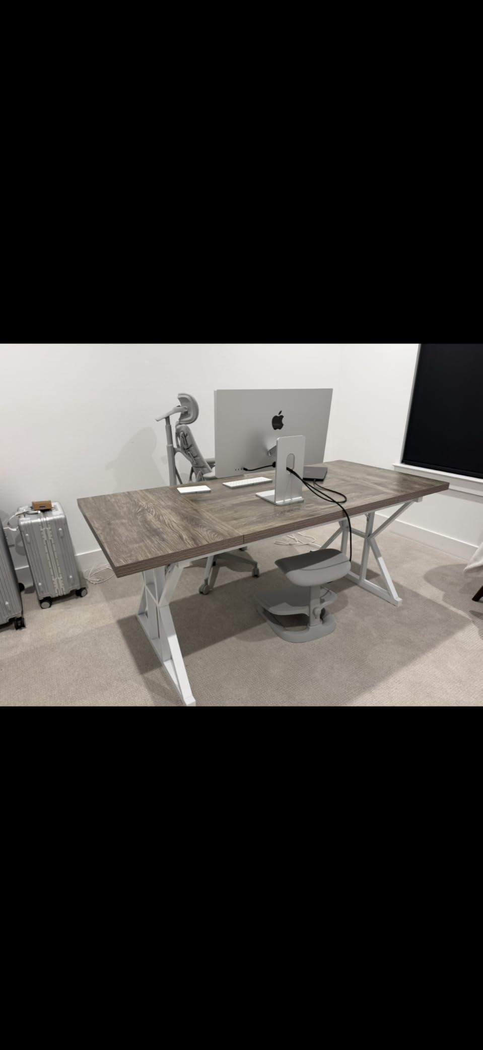 Tribesigns 70.8-Inch Executive Desk, Large Computer Office Desk Workstation, Modern Simple Style Laptop Desk Study Writing Table Business Furniture for Home Office (Brown/Black, 70.8 Inch) customer photo 1