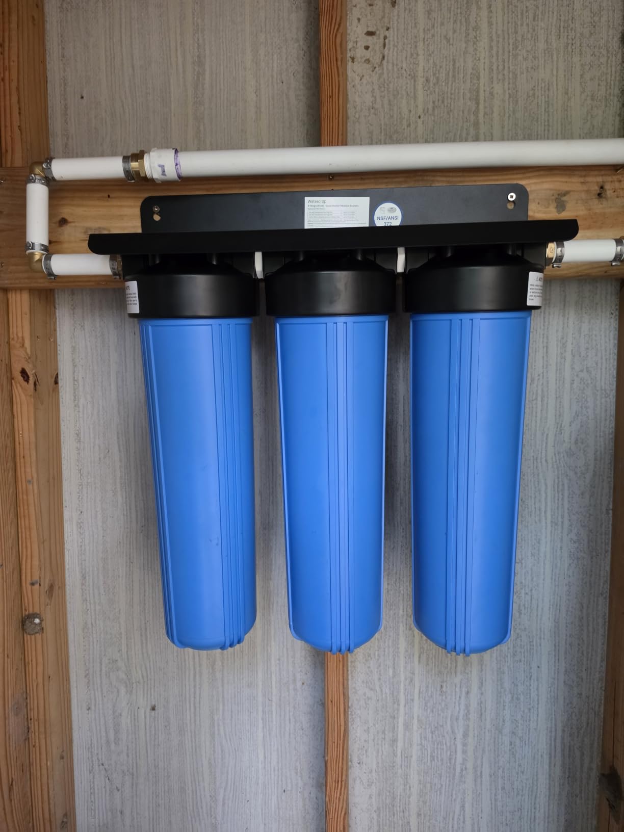 Waterdrop WHF3T-FG 3-Stage Whole House Water Filter System for Well Water | Reduces Iron & Manganese, Lead, Chlorine & Odor, 7-Stage Filtration, 5 Micron, 15 GPM, 1