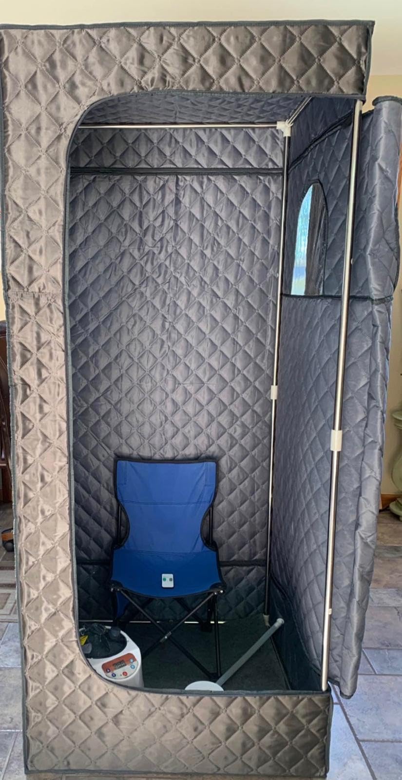 X-Vcak Upgraded Portable Sauna for Home, Relaxation, Steam Sauna for Home with Steamer, Remote Control, Folding Chair, 9 Levels customer photo 2