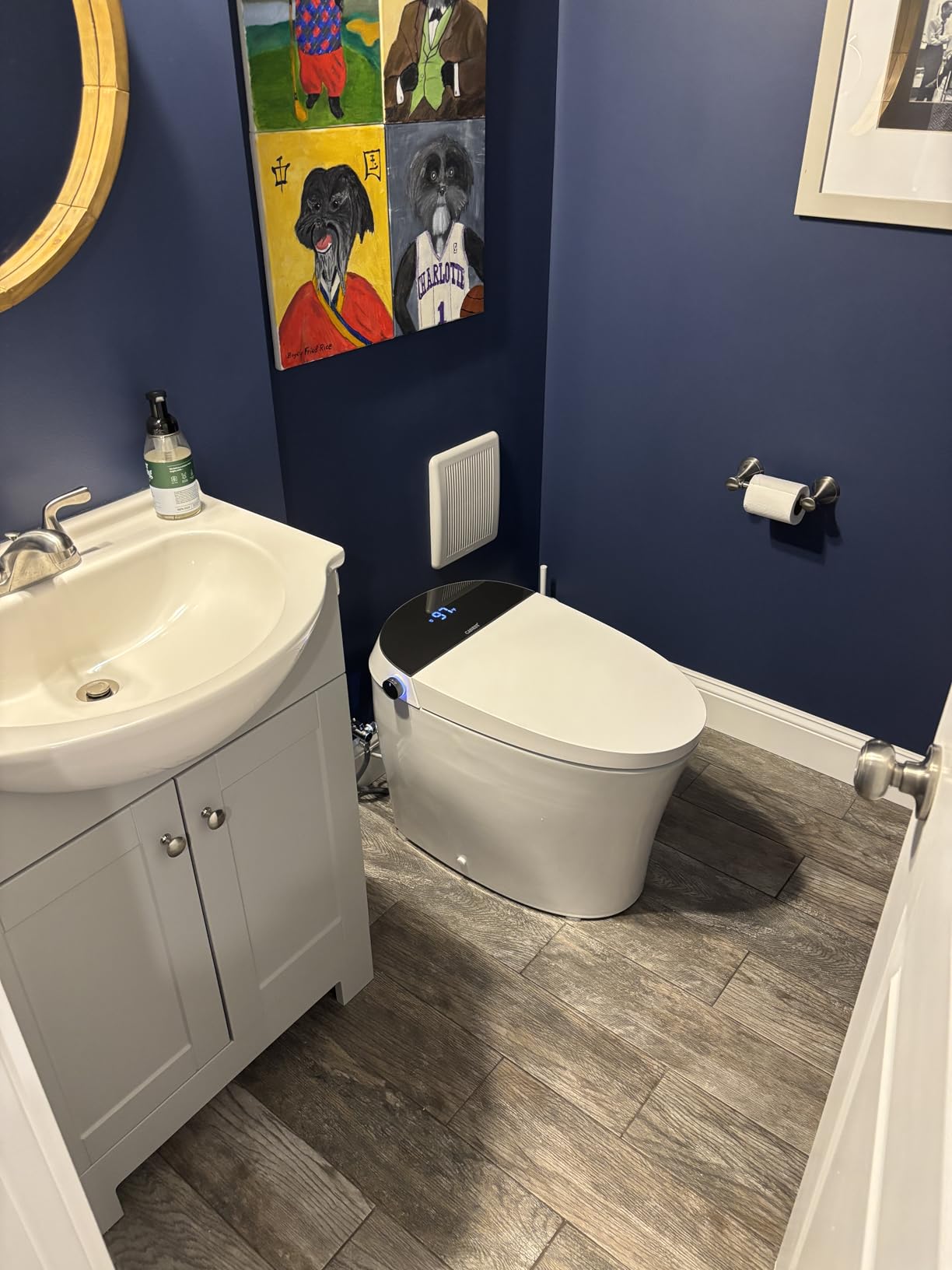 CANEST Smart Toilet, Smart Toilet with Bidet Built in, ADA Comfort Height, Intelligent Temp Control, Foot Sensor Operation, Warm Water, Heated Seat, Air Dryer, Digital Display (TC-100GE) customer photo 2