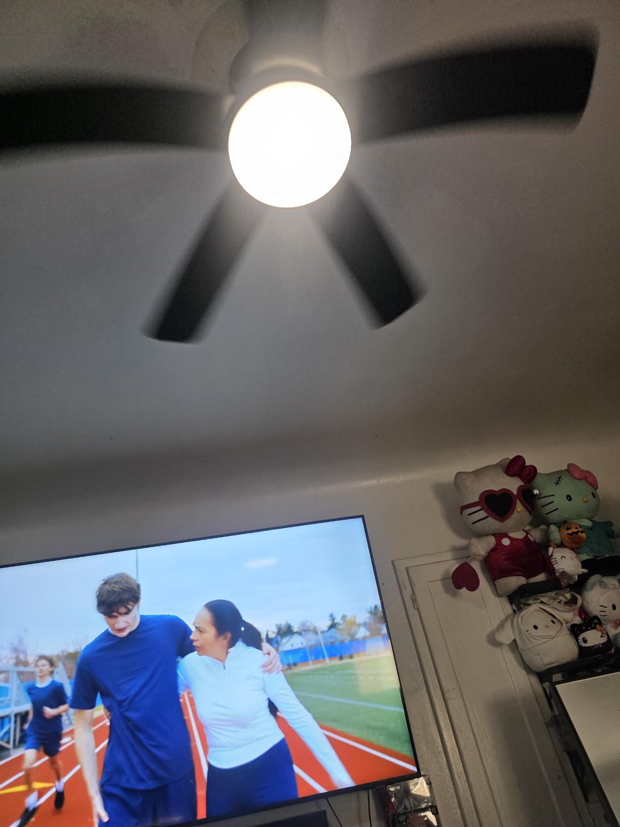 addlon 42 Inch Black Low Profile Ceiling Fans with Lights and Remote | Flush mount, 3-color dimmable light, quiet reversible DC motor, easy install, memory, timer, bedroom, covered outdoor areas customer photo 2