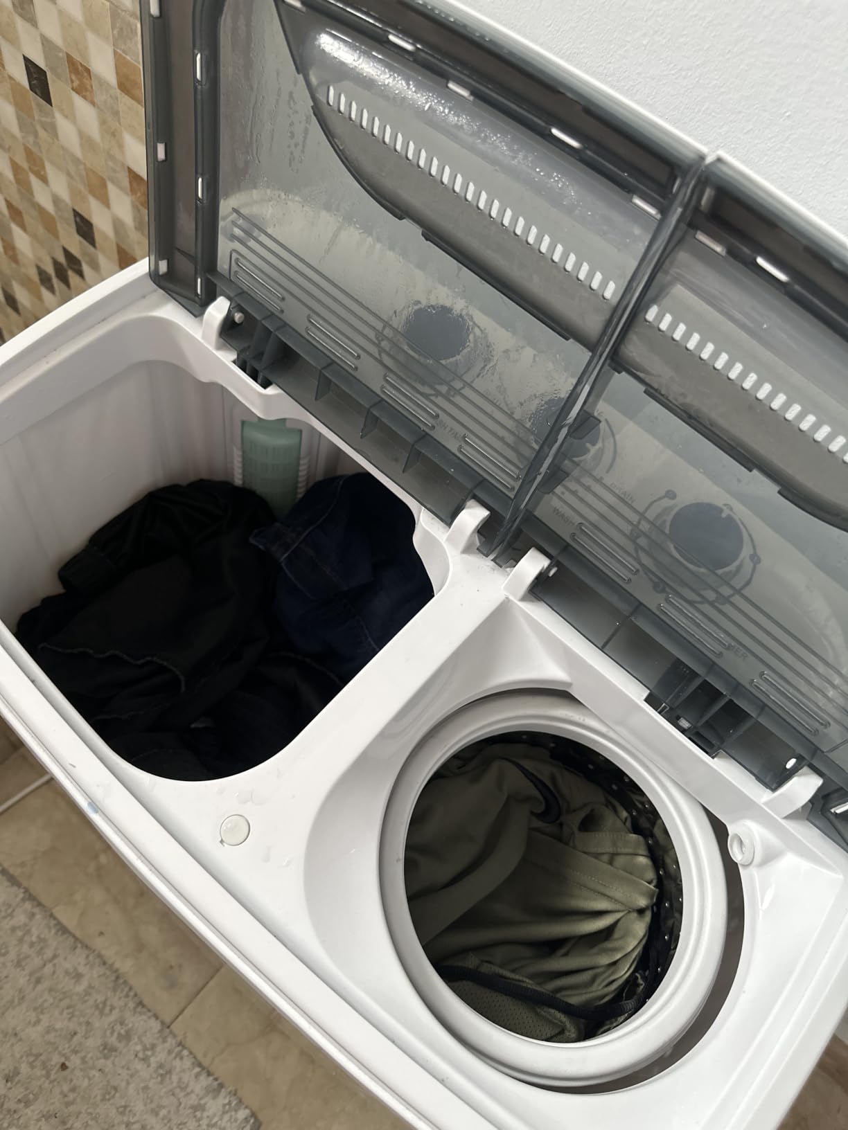 Superday Portable Washing Machine, 18lbs Mini Washing Machine and Spin Dryer Combo, Mini Twin Tub Laundry Machine for Camping, Apartments, Dorms, College Rooms, RV, Delicates, Grey customer photo 1