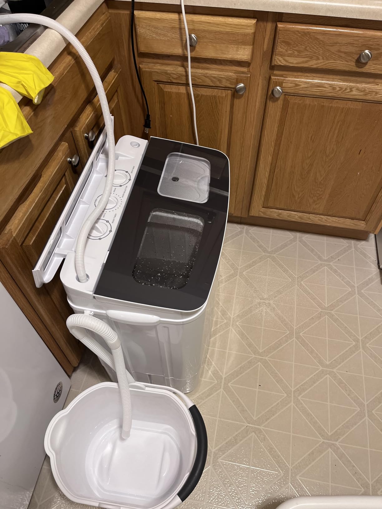 Superday Portable Washing Machine, 18lbs Mini Washing Machine and Spin Dryer Combo, Mini Twin Tub Laundry Machine for Camping, Apartments, Dorms, College Rooms, RV, Delicates, Grey customer photo 2
