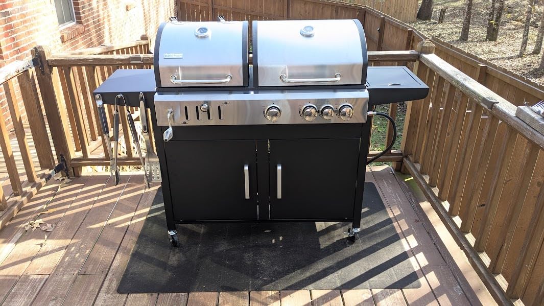 Captiva Designs Propane Gas and Charcoal Grill Combo with Side Burner & Porcelain-Enameled Cast Iron Grate, Dual Fuel BBQ Grill for Outdoor Events & Backyard Barbecue, 690 SQIN Cooking Area customer photo 2