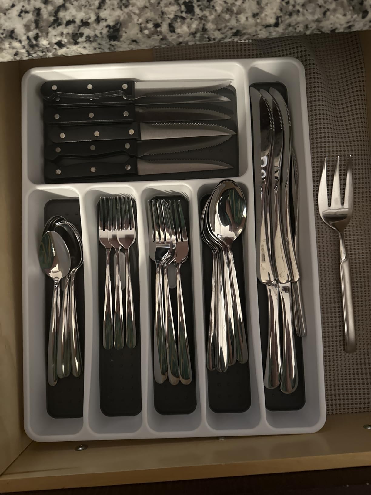 49-Piece Black Silverware Set with Organizer, Heavy Duty Stainless Steel Flatware for 8, Cutlery Utensil Sets with Steak Knives, Rust-proof, Mirror Polished, Dishwasher Safe, Black Heavy Duty customer photo 2