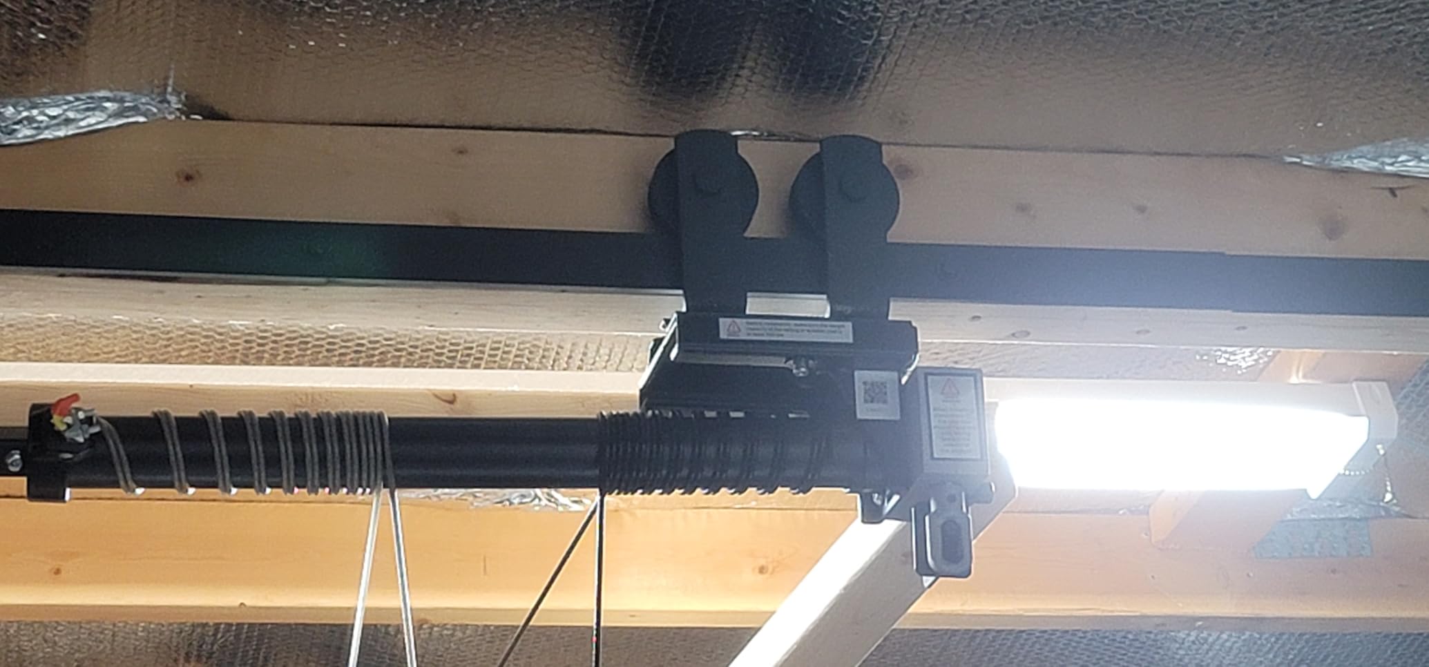 FLEXIMOUNTS GL1 Overhead Garage Lifting Storage Rack, 4x4 Ft Heavy-Duty Metal Garage Ceiling Rack, Adjustable Organization System With 71''L Axle, 350lbs Weight, Black customer photo 1