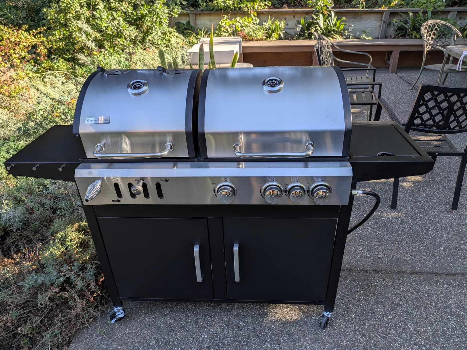 Sophia & William Charcoal and Propane Gas Grill Combo with Side Burner & Porcelain-Enameled Cast Iron Grate, Dual Fuel BBQ Grill for Outdoor, Barbecue Grill, 690 SQIN Cooking Area customer photo 1