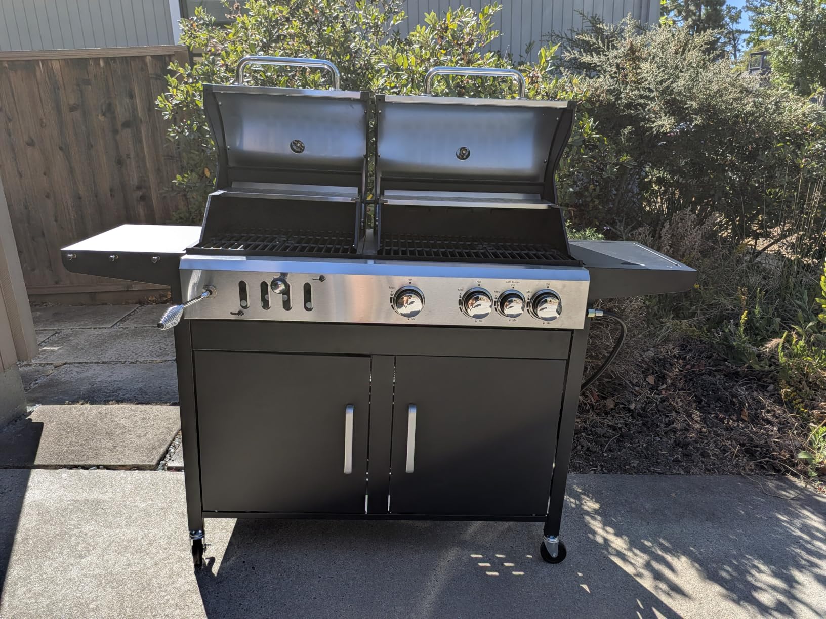 Sophia & William Charcoal and Propane Gas Grill Combo with Side Burner & Porcelain-Enameled Cast Iron Grate, Dual Fuel BBQ Grill for Outdoor, Barbecue Grill, 690 SQIN Cooking Area customer photo 2