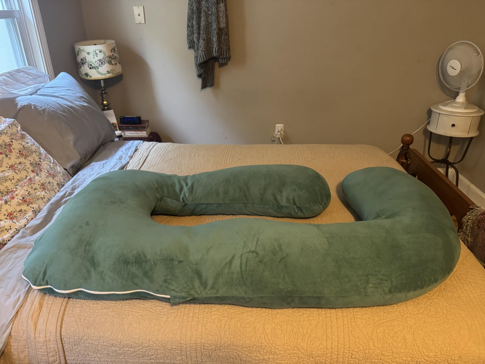 ALLOPERA U Shape Pregnancy Pillow - Full Body Maternity Pillow for Sleeping | Side Sleeper Support for Back, Belly, Hip & Leg, Pregnant Women, Removable & Washable Cover, Adjustable Fill, 57 Inch, Velvet customer photo 1