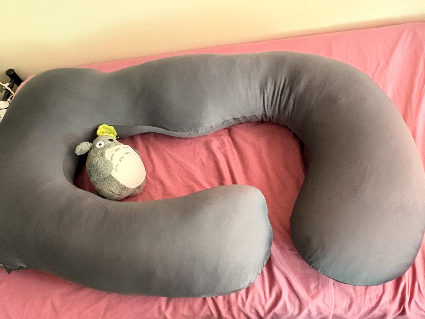 ALLOPERA U Shape Pregnancy Pillow - Full Body Maternity Pillow for Sleeping | Side Sleeper Support for Back, Belly, Hip & Leg, Pregnant Women, Removable & Washable Cover, Adjustable Fill, 57 Inch, Velvet customer photo 2