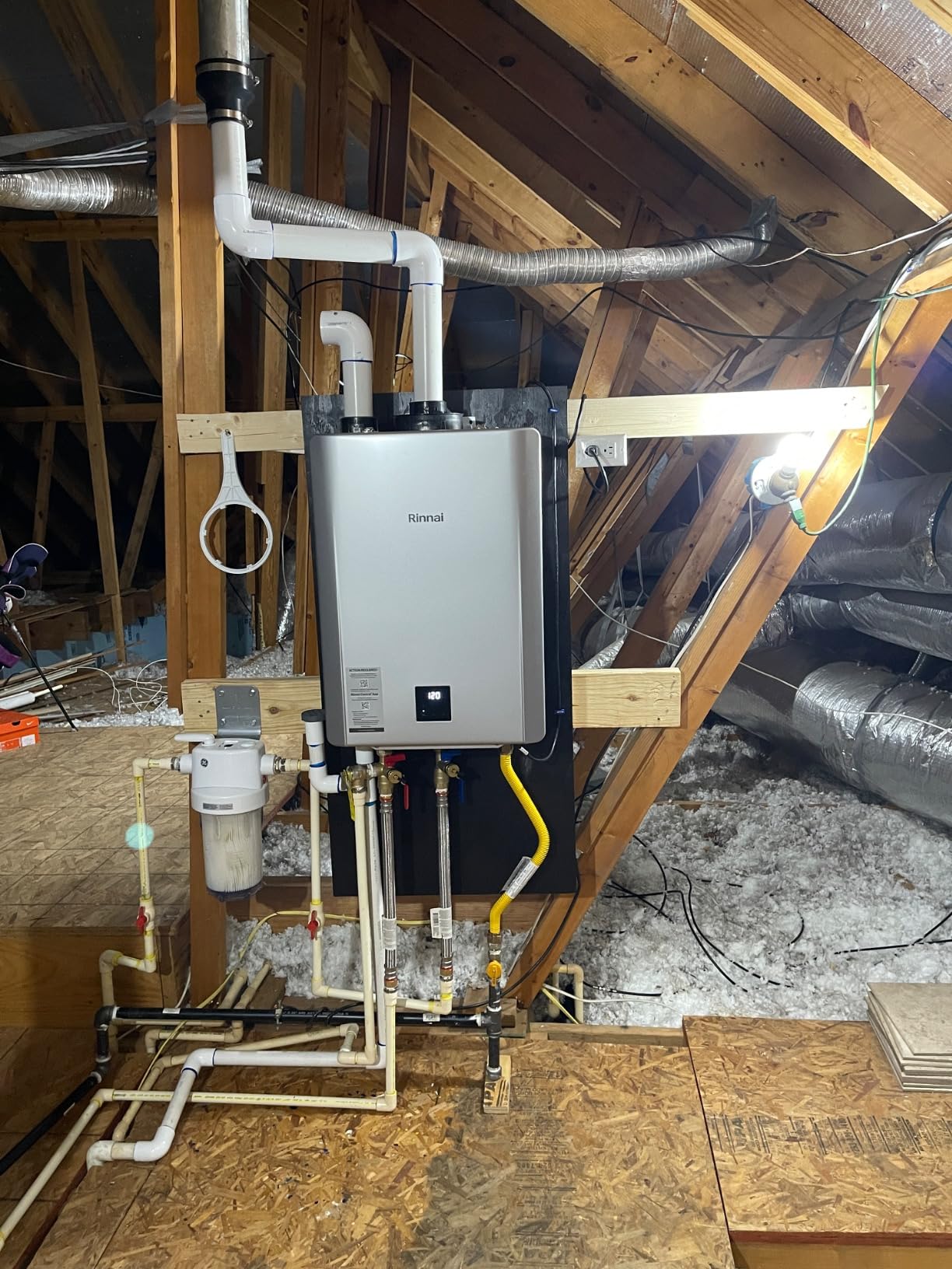 Rinnai RX180iN Condensing Smart Sense Tankless Water Heater | 10 GPM, 180k BTU, Smart Sense Supports Natural Gas or Propane, and Indoor/Outdoor Installation, Endless Hot Water, Save Space customer photo 1