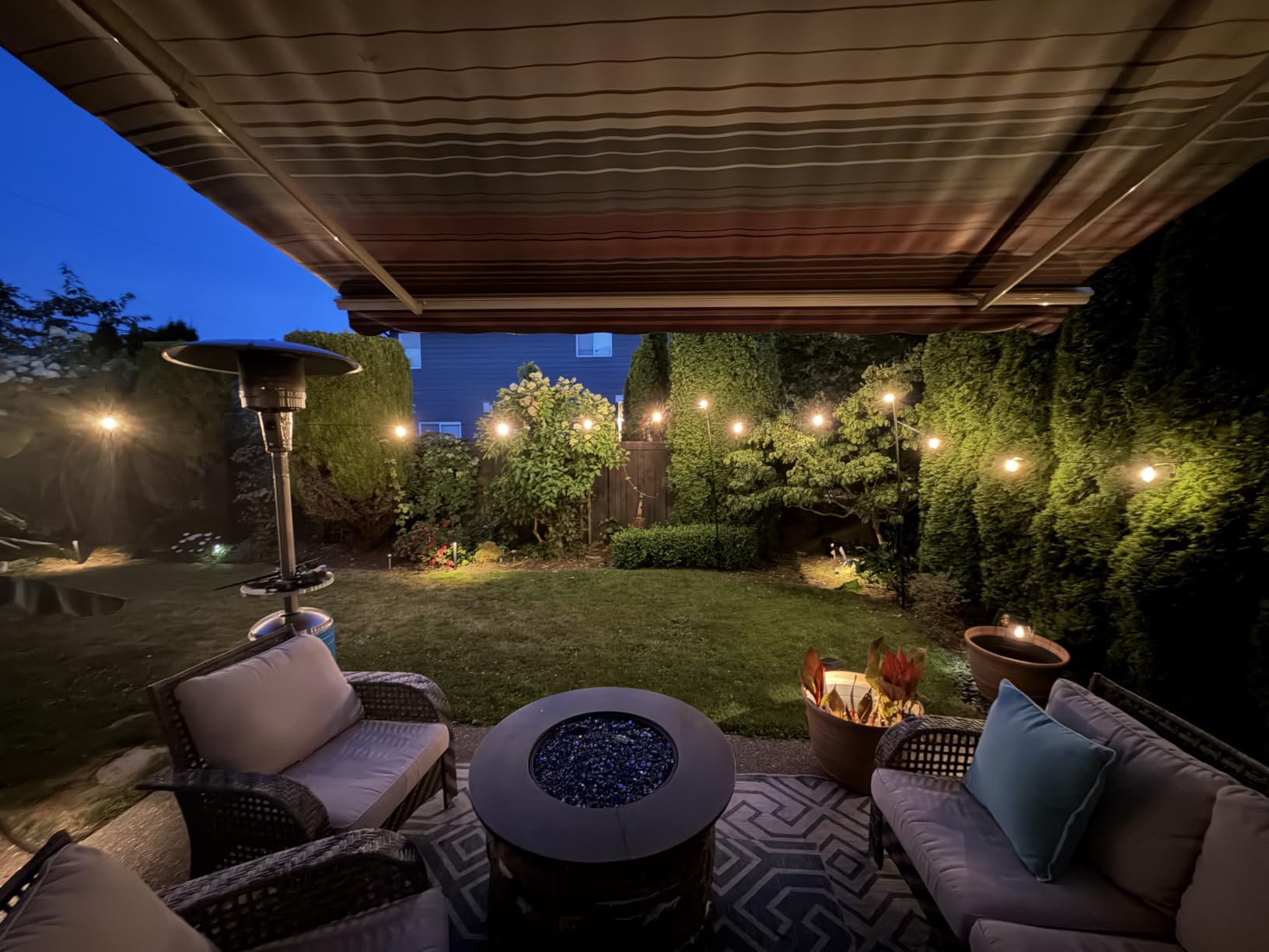 addlon 100FT Outdoor String Lights ST38 LED with Remote Waterproof Dimmable | Shatterproof Replaceable Bulbs, Connectable Hanging Strand for Porch Backyard Patio Garden Deck Outside, Timer,3 Modes customer photo 1