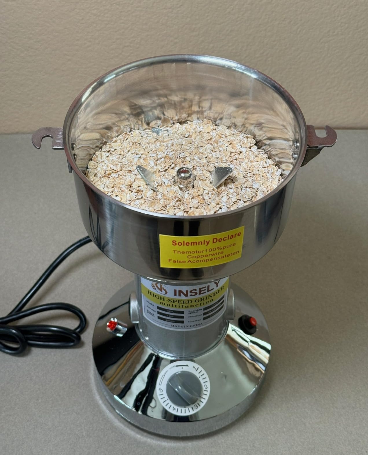 Grain Mill Grinder 2000g High Speed Food Grain Mill Stainless Steel Seeds Flour Nut Pill Wheat Corn Herbs Spices & Seasonings Dry Grinder Electric Machine Grinder for Kitchen customer photo 2