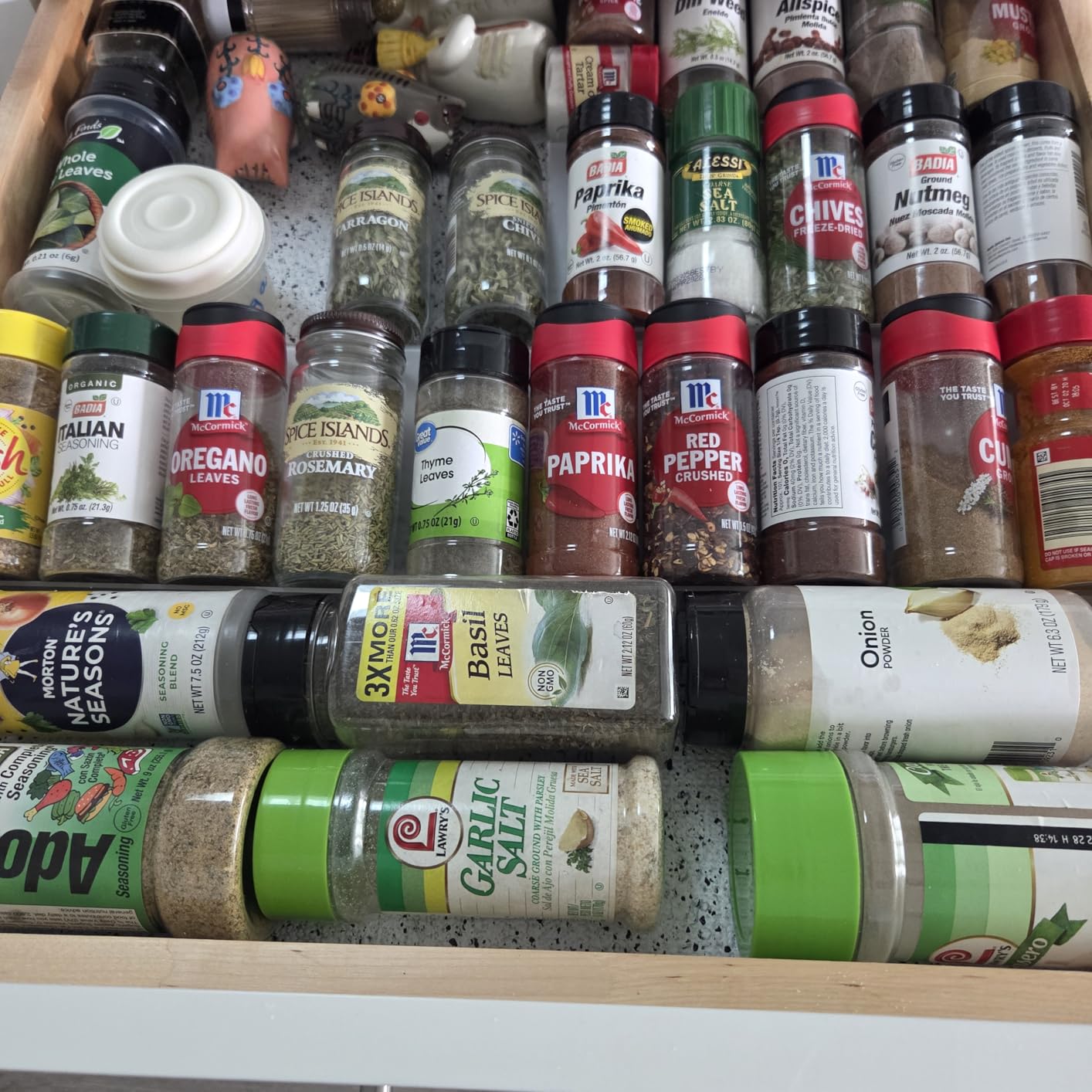 Spice Drawer Organizer 4 Tier, Acrylic Seasoning Organizer Rack, Small | Clear Spice Rack Tray, Kitchen Seasoning Jars Drawers Insert (Jars Not Included/ Expandable From 9