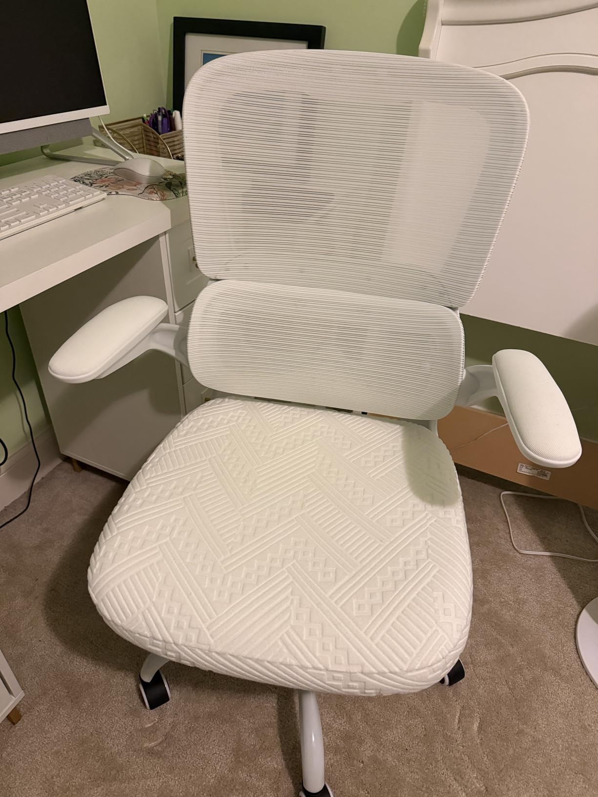 TRALT Office Chair - Ergonomic Desk Chair with Adjustable Lumbar Support, Mesh Computer Chair, Executive Chairs for Home Office Comfortable Lumbar Support (Black) customer photo 1