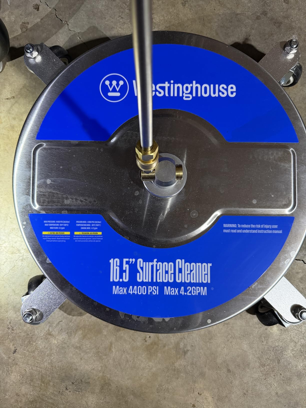Westinghouse Universal 16.5” Pressure Washer Surface Cleaner Attachment - Stainless Steel - 4400 Max PSI, 1/4” Connector - for Gas and Electric Pressure Washers customer photo 1
