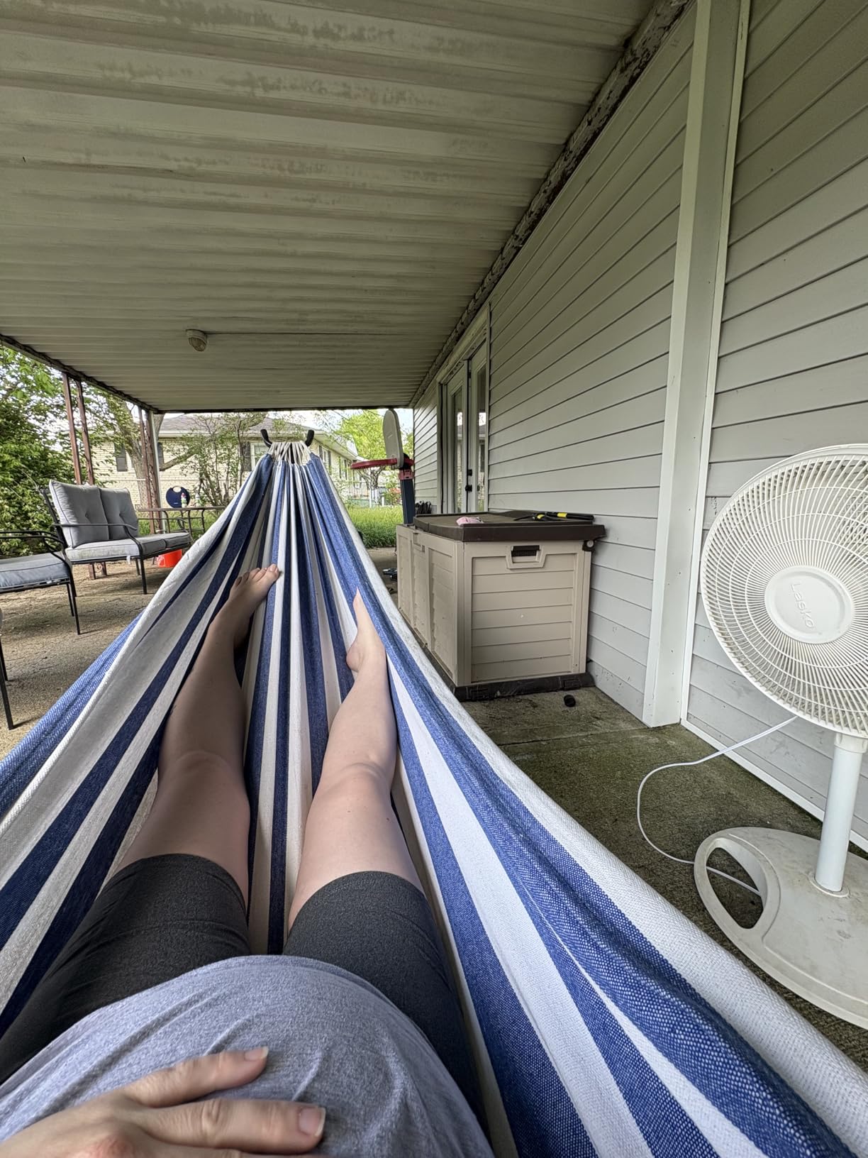 SUNCREAT Outdoor Double Hammock, Portable Tree Colorful Hammock, Colorful Stripes | Outdoor Double Hammock customer photo 2