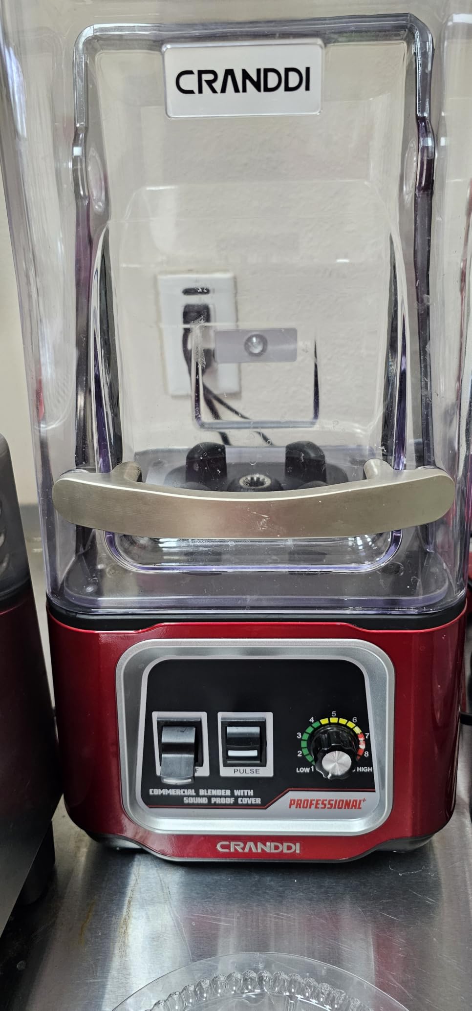 CRANDDI Professional Smoothie Blender, 2200W Commercial Soundproof Quiet blender with Removable Soundproof Shield for Crushing Ice, MilkShakes, Puree, Self-Cleaning, 50oz 110V K80 (Red) customer photo 1