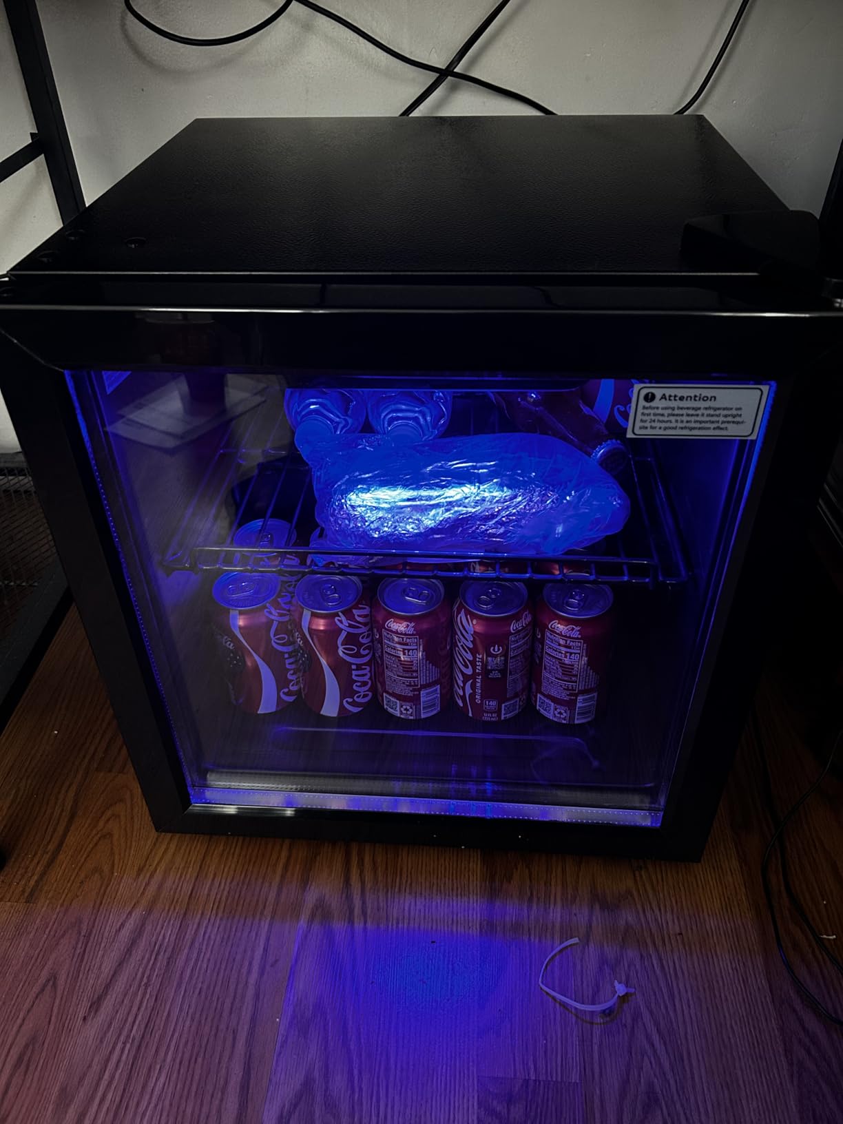 Feelfunn 50 Can Beverage Refrigerator, 1.3 Cu.Ft Mini Fridge with Glass Door, Whisper-Quiet for Soda, Beer, Wine customer photo 2