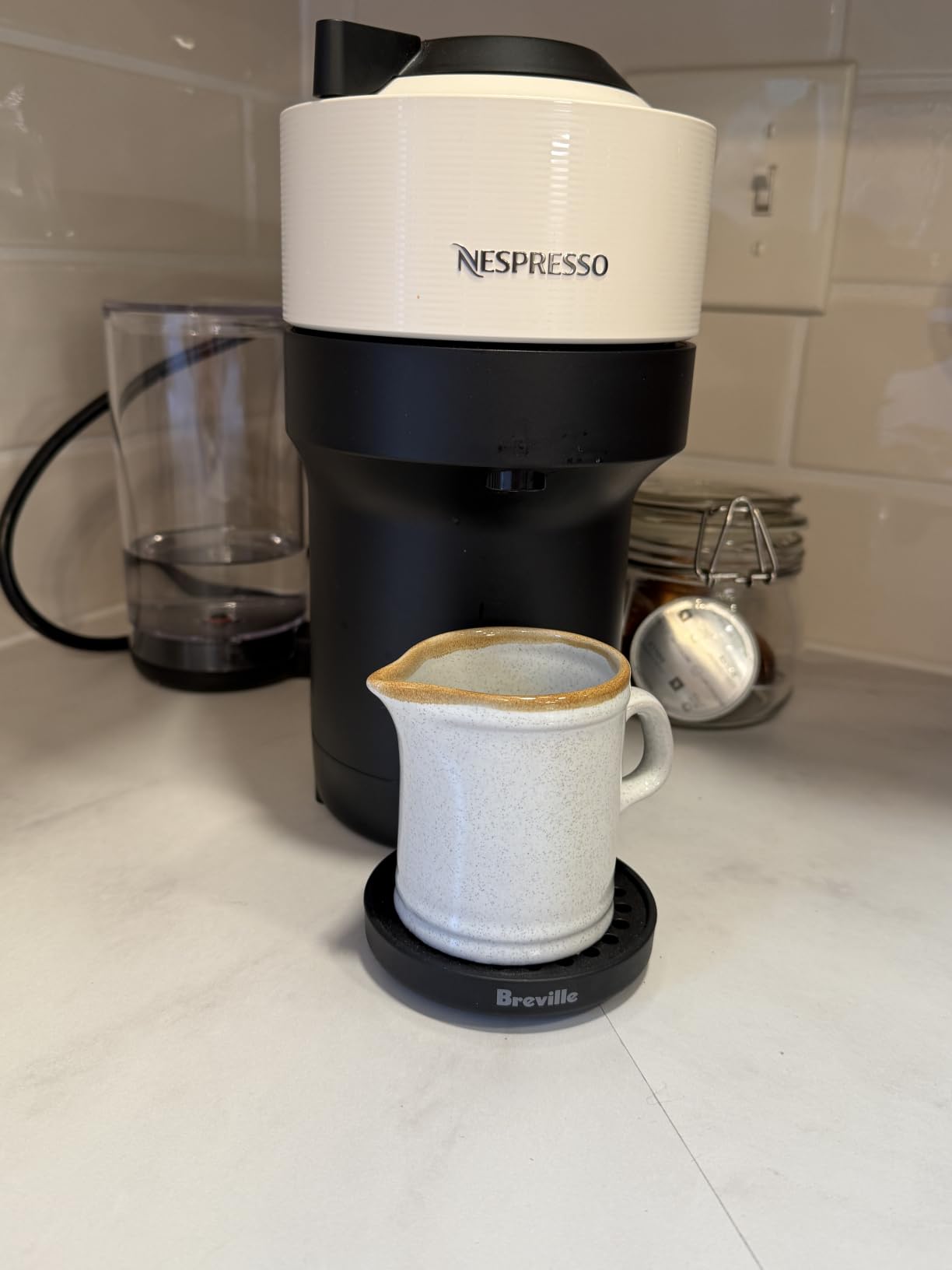 Nespresso Vertuo Pop+ Coffee & Espresso Maker by Breville, Coconut White | Compact Design, 25 fl. oz. Side Tank, 30 Second Heat-Up, One Touch Brewing customer photo 2