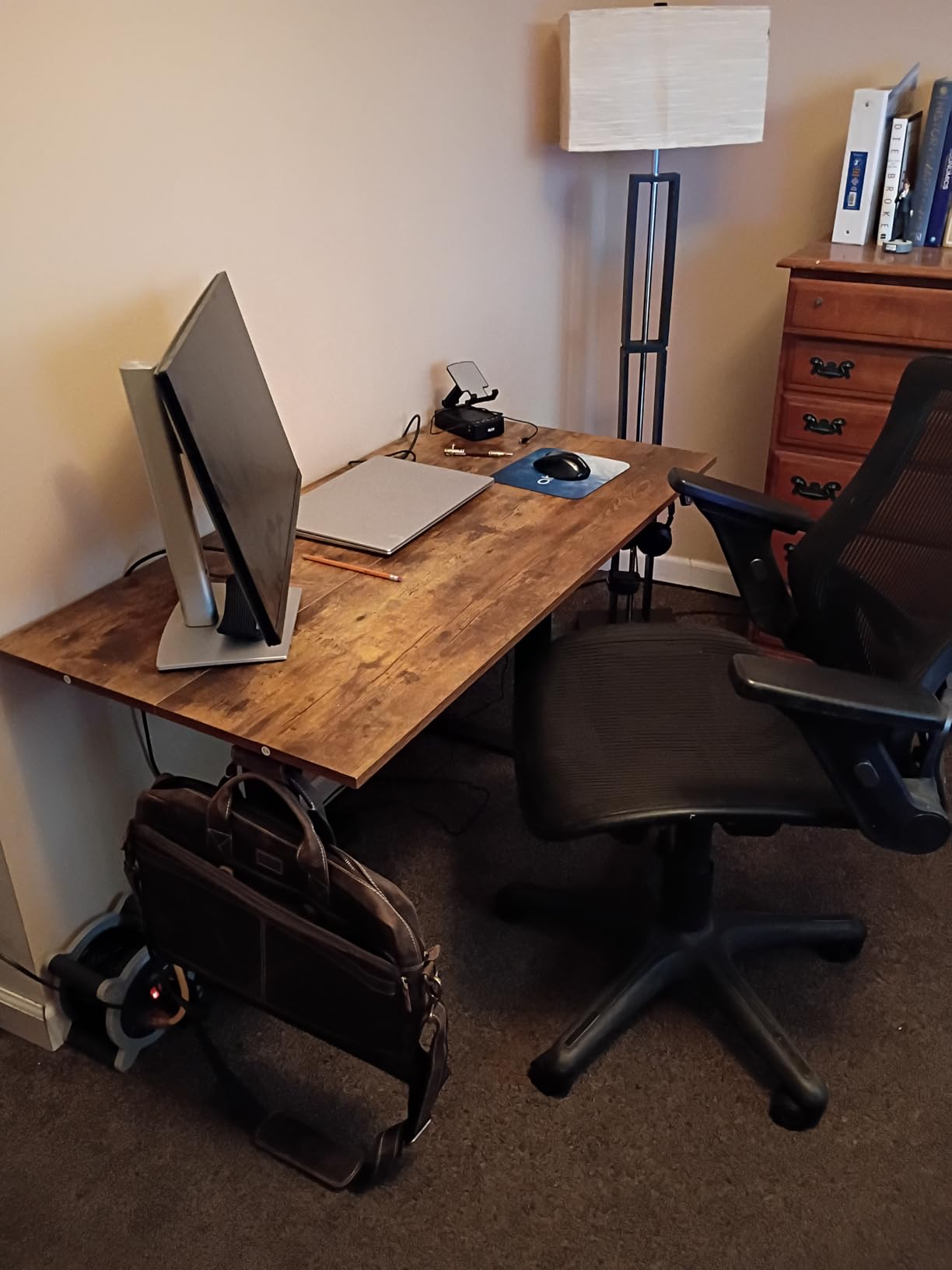 Agilestic 48*24 Inch Height Adjustable Electric Standing Desk, Rustic Brown customer photo 2