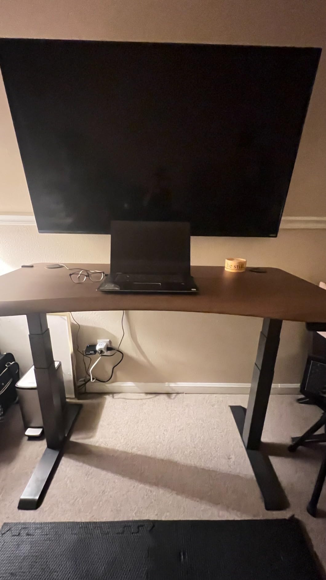 Vari Ergo Electric Standing Desk - 54x26 - Reclaimed Wood/Slate customer photo 1