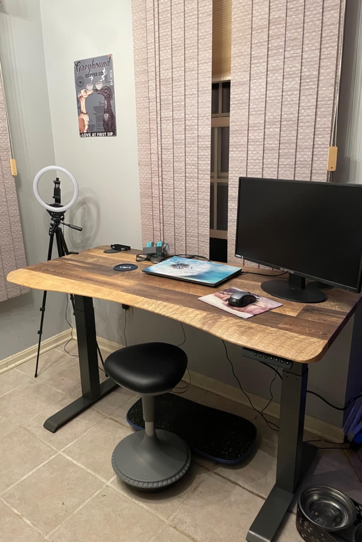 Vari Ergo Electric Standing Desk - 54x26 - Reclaimed Wood/Slate customer photo 2
