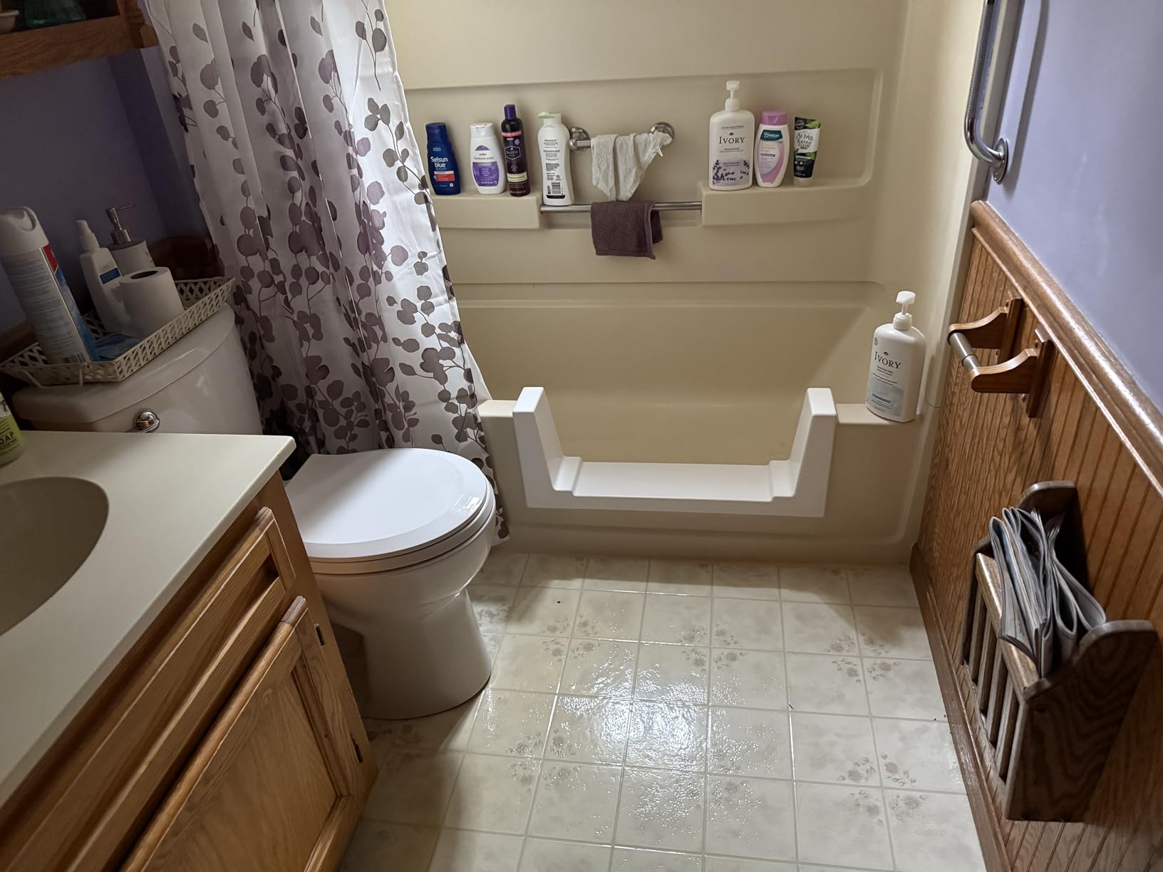 Walk-Thru Insert Accessibility Kit - Bath to Shower Conversion, White (Wide) customer photo 2