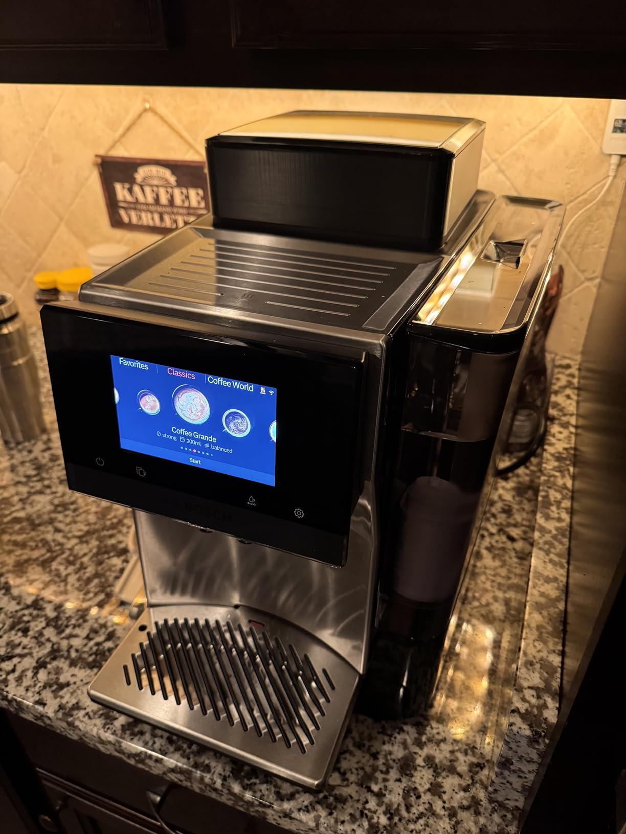 Bosch Fully Automatic Coffee and Espresso Machine - 36 Drinks, Double Cup Barista Style Super Coffee Maker - Touchscreen, Large Bean Capacity - Easy Clean, Maintenance - Stainless Steel - TQU60703 customer photo 2