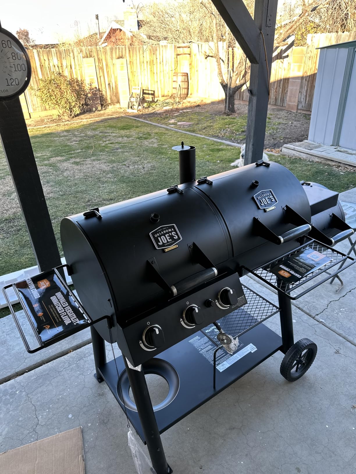Oklahoma Joe's Canyon Combo Dual Fuel 3-Burner Propane Gas and Charcoal Smoker and Grill with 1031 sq. in. Cooking Area customer photo 2