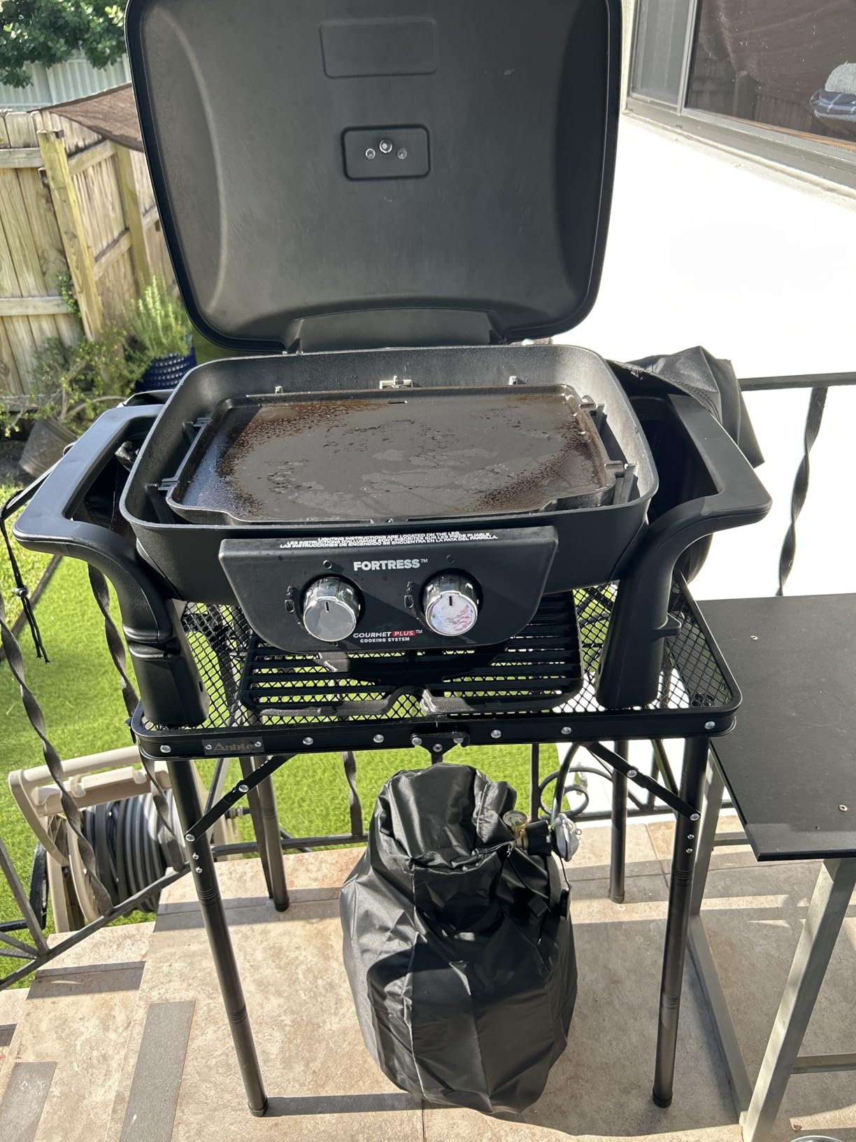 Nexgrill Tabletop 2 Burner Gas Grill & Griddle Combo, 2-in-1 with Handles | Offers 13500 BTU, Built-In Thermometer, Push & Turn Ignition, 263 Sq In Cooking Space, LP Compatibility, For Tailgating customer photo 2