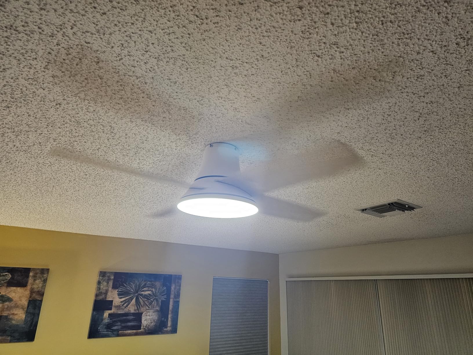 DREO Ceiling Fans with Lights 44'', RGBIC Flush Mount Smart Ceiling Fan | Quiet DC Motor for Bedroom, Dimmable LED, 12 Speeds & 3 Fan Modes, Low Profile Easy Install, 12H Timer, App & Remote Control customer photo 1