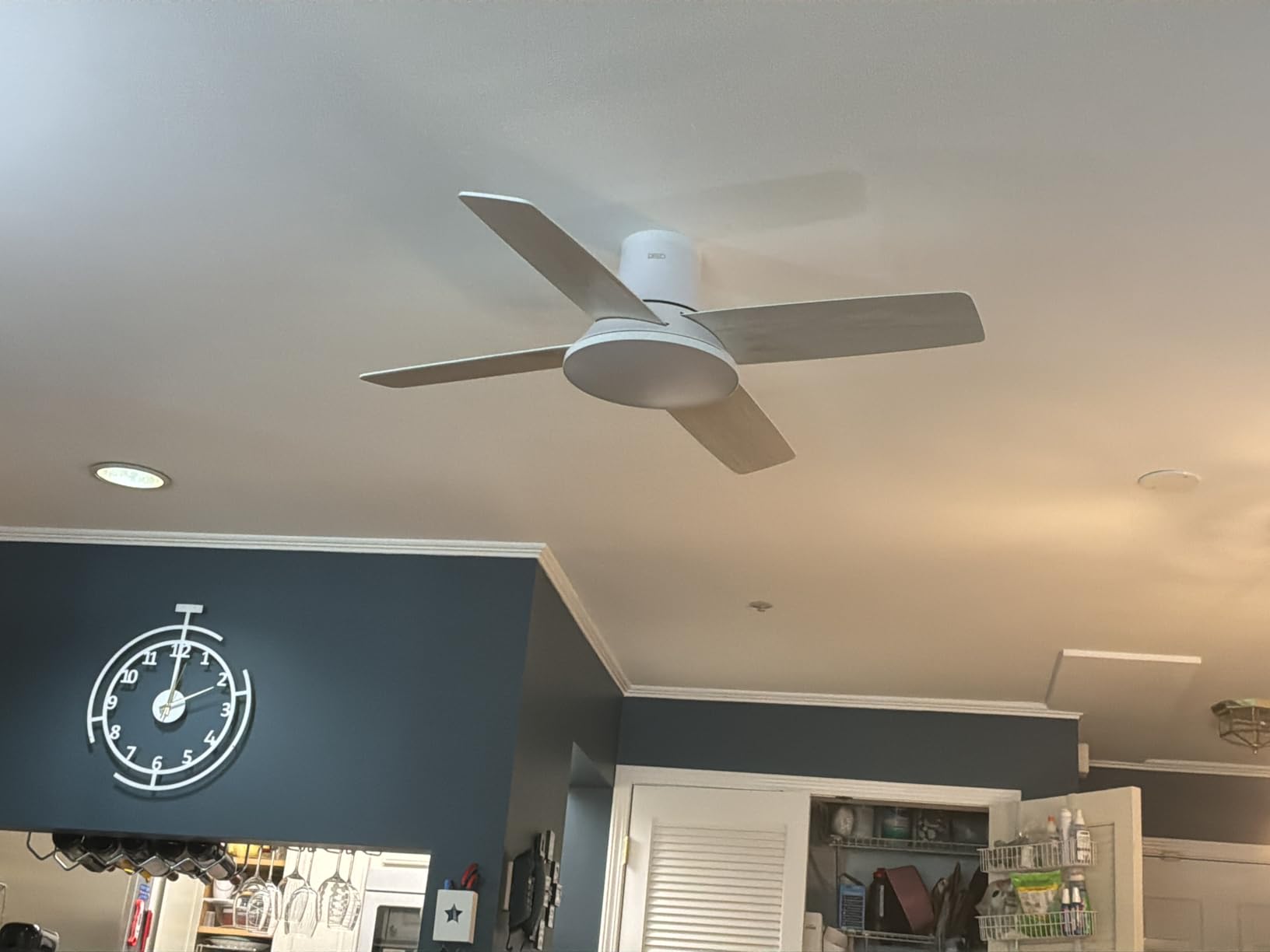 DREO Ceiling Fans with Lights 44'', RGBIC Flush Mount Smart Ceiling Fan | Quiet DC Motor for Bedroom, Dimmable LED, 12 Speeds & 3 Fan Modes, Low Profile Easy Install, 12H Timer, App & Remote Control customer photo 2