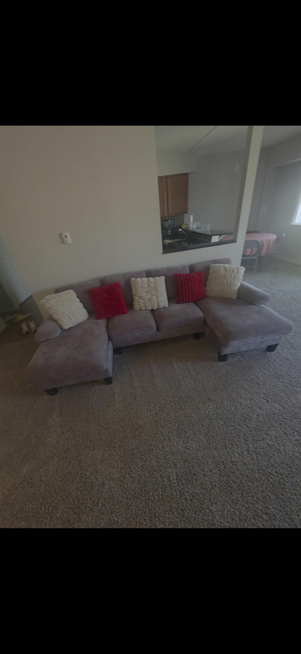 Furmax Sectional Couches for Living Room, Chenille, Grey customer photo 2