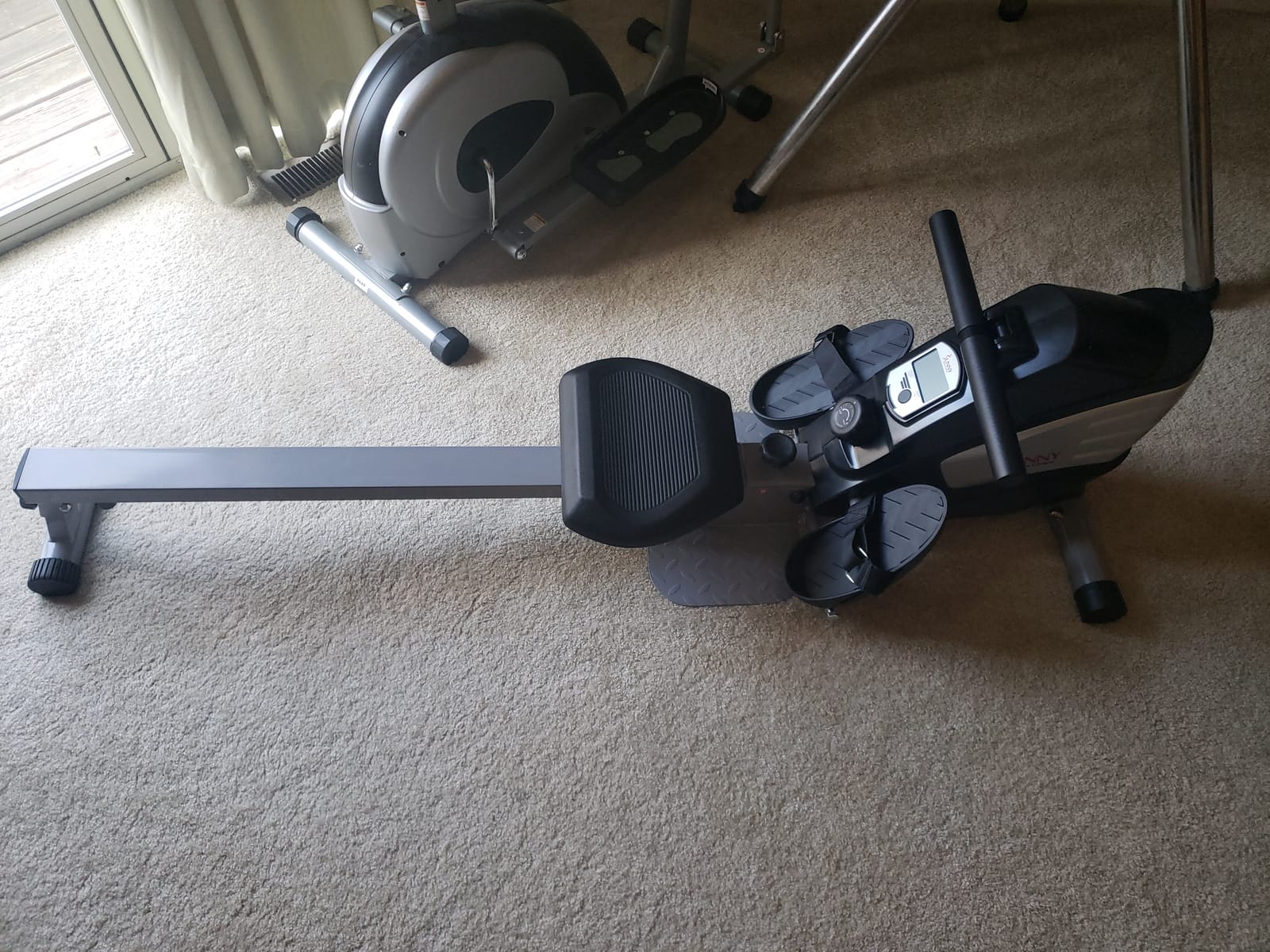 Sunny Health & Fitness Smart Flippable Magnetic Rower, 50 Inches Quiet & Smooth Stainless Steel Slide Rail, Full-Body Low-Impact Exercise Rowing Machine For Home, Free SunnyFit Training APP Connection customer photo 1