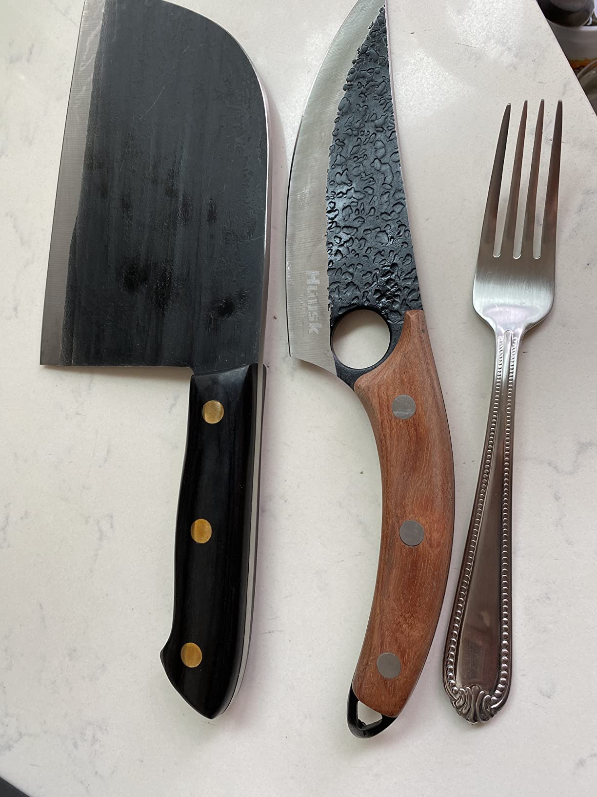 Meat Cleaver Knife - Heavy Duty Stainless Steel Hand Forged | Bone Cutting Knife, Hand Forged, Heavy Duty, for Kitchen, Outdoor & BBQ, Christmas Gift for Men & Women customer photo 2